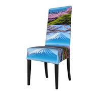 YYHWHJDE Housse de protection pour chaise de salle à manger Mt. Fuji au début du printemps, douce, confortable, infroissable, élastique, s'adapte à la plupart des chaises sans accoudoirs