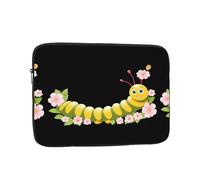 YYHWHJDE Housse de protection résistante aux chocs pour ordinateur portable de 10" - Motif chenille sur pétales de fleurs - Pour homme et femme - Pour voyage d'affaires, école et bureau - Utilisation