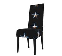YYHWHJDE Housse de protection tendance en denim à cinq branches pour chaise de salle à manger, douce, confortable, infroissable, élastique, s'adapte à la plupart des chaises sans accoudoirs