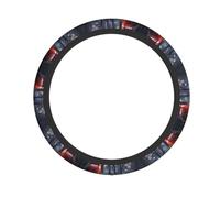 YYHWHJDE Housse de volant élastique Rouge Motif Londres Street Compatible avec la plupart des véhicules y compris les berlines, SUV, VTT et camions