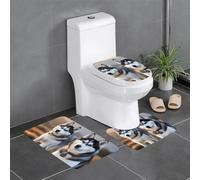 YYHWHJDE Husky Dog Picture Lot de 3 tapis de sol antidérapants et durables pour salle de bain