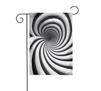 YYHWHJDE Illusion d'optique en spirale - Motif gif - Mât de drapeau de jardin - Décoration extérieure - Double face - 30,5 x 45,7 cm