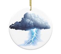 Yyhwhjde Image circulaire assourdissante tonnerre et foudre décoration supermarché céramique hiver Noël fête maison