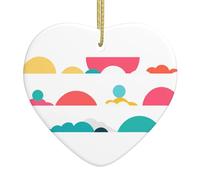 YYHWHJDE Image colorée du monde humain de Noël en céramique pendentif amour décoration intérieure festival cadeau