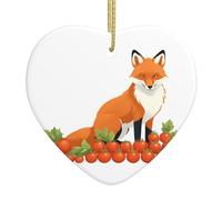YYHWHJDE Image de Noël en céramique avec pendentif en forme de renard à côté de tomates, décoration d'intérieur, cadeau de festival