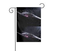 YYHWHJDE Image de vaisseau spatial Sci-Fi - Mât de drapeau de jardin - Décoration extérieure - Double face - 30,5 x 45,7 cm