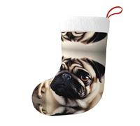 Yyhwhjde Imagen De Pug Picture Chaussettes de Noël décoratives pour remplir de petits cadeaux tels que des bonbons et des petits jouets