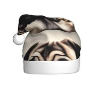 YYHWHJDE Imagen De Pug Prints Chapeau de Noël pour adulte, ce qui en fait un cadeau amusant et durable pour homme et femme