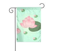 YYHWHJDE Impression de fleurs de lotus qui attendent de fleurir - Drapeau de jardin - Décoration de cour - 30,5 x 45,7 cm - Épais et tendance