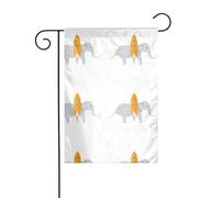 YYHWHJDE Impressions de fusées et d'éléphants - Mât de drapeau de jardin - Décoration de cour extérieure - 30,5 x 45,7 cm