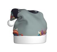 YYHWHJDE Joli chapeau de Noël imprimé Monster Trucks pour adulte, ce qui en fait un cadeau amusant et durable pour homme et femme