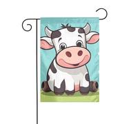 YYHWHJDE Joli drapeau de jardin imprimé vache dessin animé décoration cour 30,5 x 45,7 cm épais mode