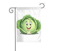 YYHWHJDE Joli drapeau de jardin rond motif chou, décoration de cour, 30,5 x 45,7 cm, épais et durable