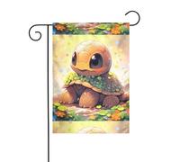 YYHWHJDE Joli mât de drapeau de jardin avec motif de tortue - Décoration extérieure - Double face - 30,5 x 45,7 cm