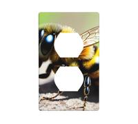YYHWHJDE Joli panneau mural à double prise avec imprimé petite abeille, décoration durable, 11,4 x 7 cm