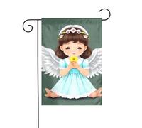 YYHWHJDE Joli petit ange imprimé mât de drapeau de jardin extérieur cour décoration mode 30,5 x 45,7 cm