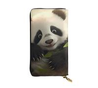 YYHWHJDE Joli petit panda imprimé en cuir de qualité pour filles et femmes 19 x 10,5 cm, Noir , Taille unique