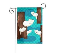 YYHWHJDE Joli petit raton laveur imprimé mât de drapeau de jardin extérieur décoration de cour mode 30,5 x 45,7 cm