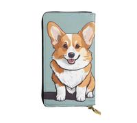 YYHWHJDE Joli portefeuille en cuir de qualité avec image Corgi pour filles et femmes 19 x 10,5 cm, Noir , Taille unique