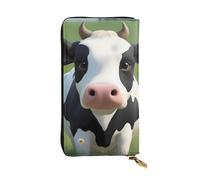 YYHWHJDE Joli portefeuille en cuir de qualité avec image de petite vache pour filles et femmes 19 x 10,5 cm, Noir , Taille unique