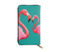 YYHWHJDE Joli portefeuille en cuir de qualité avec imprimé flamants roses pour filles et femmes 19 x 10,5 cm, Noir , Taille unique