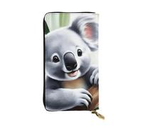 YYHWHJDE Joli portefeuille long en cuir avec image Koala conçu pour les filles et les femmes tendance, élégant et personnalisé 19 x 10,5 cm, noir, taille unique, Noir , Taille unique