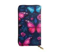 YYHWHJDE Joli portefeuille long en cuir de qualité avec imprimé papillon pour filles et femmes 19 x 10,5 cm, Noir , Taille unique