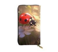 YYHWHJDE Joli portefeuille long en cuir de qualité avec motif coccinelle, conçu pour les filles et les femmes, élégant 19 x 10,5 cm, Noir , Taille unique