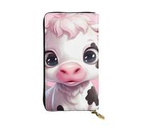 YYHWHJDE Joli portefeuille long en cuir imprimé vache rose conçu pour les filles et les femmes tendance élégant et personnalisé 19 x 10,5 cm, noir, taille unique, Noir , Taille unique