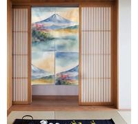 YYHWHJDE Joli rideau imprimé Mont Fuji en deux pièces 86,4 x 142,2 cm rideaux en tissu, séparateurs de pièce à suspendre entre les pièces, aux portes