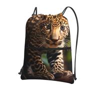 YYHWHJDE Joli sac à dos imprimé Jaguar avec cordon de serrage et fermeture éclair pour loisirs en plein air 15,3 x 45,7 cm (L x H)