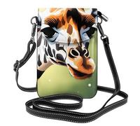 YYHWHJDE Joli téléphone portable pour femme avec prépuce en cuir et bandoulière réglable Motif girafe