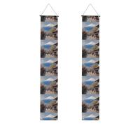 YYHWHJDE Jolie bannière de porche avec imprimé Mount Fuji - Robuste, durable, lavable et réutilisable, décoration de remise de diplôme 30,5 x 180,3 cm