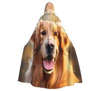 YYHWHJDE Jolie cape à capuche Golden Retriever pour adulte avec imprimé chien Halloween pour homme et femme