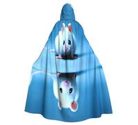 YYHWHJDE Jolie cape à capuche pour adulte avec image de souris pour jeux de rôle, costumes et fêtes à thème