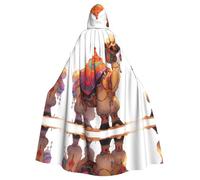 YYHWHJDE Jolie cape à capuche pour adulte avec motif de petit chameau sans fermeture éclair, confortable pour les fêtes costumées