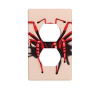 YYHWHJDE Jolie petite araignée rouge imprimée double prise murale panneau de couverture électrique plaque décorative résistant à la chaleur 11,4 x 7 cm