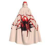YYHWHJDE Jolie petite araignée rouge pour adulte - Veste à capuche pour Halloween - Longue cape de fête pour homme et femme