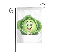 YYHWHJDE Jolis drapeaux de jardin ronds imprimés chou 30,5 x 45,7 cm pour décoration de cour avec une largeur de poteau de 3 cm (drapeau uniquement, mât non inclus)