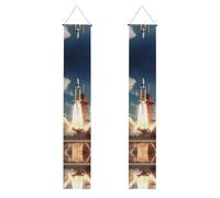YYHWHJDE Kennedy Bannière de porche pour remise de diplôme Motif lancement de fusée - Robuste, durable, lavable et réutilisable, décoration de remise de diplôme 30,5 x 180,3 cm