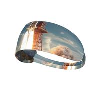 YYHWHJDE Kennedy Space Center Rocket Launch Picture Bandeau de sport pour femme résistant à la transpiration Bandeau élastique d'été
