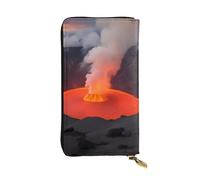 YYHWHJDE Kilauea Portefeuille long en cuir de qualité avec impression volcanique pour filles et femmes 19 x 10,5 cm, Noir , Taille unique
