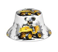 YYHWHJDE Koala Chapeau bob réfléchissant pliable réversible pour voyage, camping et activités de plein air Noir, Noir/blanc, taille unique