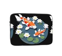 YYHWHJDE Koi Plays Housse de protection antichoc pour ordinateur portable 13" Motif lotus Pour homme et femme Pour voyages d'affaires et utilisation quotidienne au bureau