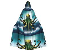 YYHWHJDE Kraken Nature Ocean Pattern Halloween Cape à capuche pour adulte - Très grande cape à capuche sans fermeture éclair