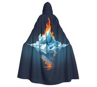 YYHWHJDE La cape à capuche Burning Iceberg Prints pour adulte est un poncho à capuche super grand, confortable et durable pour Halloween