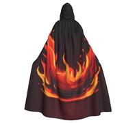 YYHWHJDE La cape à capuche Burning Red Flame Prints pour adulte est un poncho à capuche super grand, confortable et durable pour Halloween