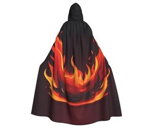YYHWHJDE La cape à capuche Burning Red Flame Prints pour adulte est un poncho à capuche super grand, confortable et durable pour Halloween