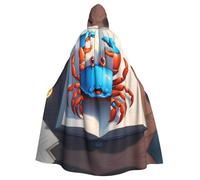YYHWHJDE La cape à capuche Crab On The Book Prints pour adulte est un poncho à capuche super grand, confortable et durable pour Halloween