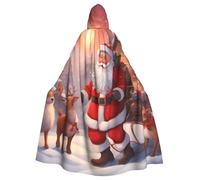 YYHWHJDE La cape à capuche d'hiver imprimée Père Noël pour adulte est un poncho à capuche super grand, confortable et durable pour Halloween